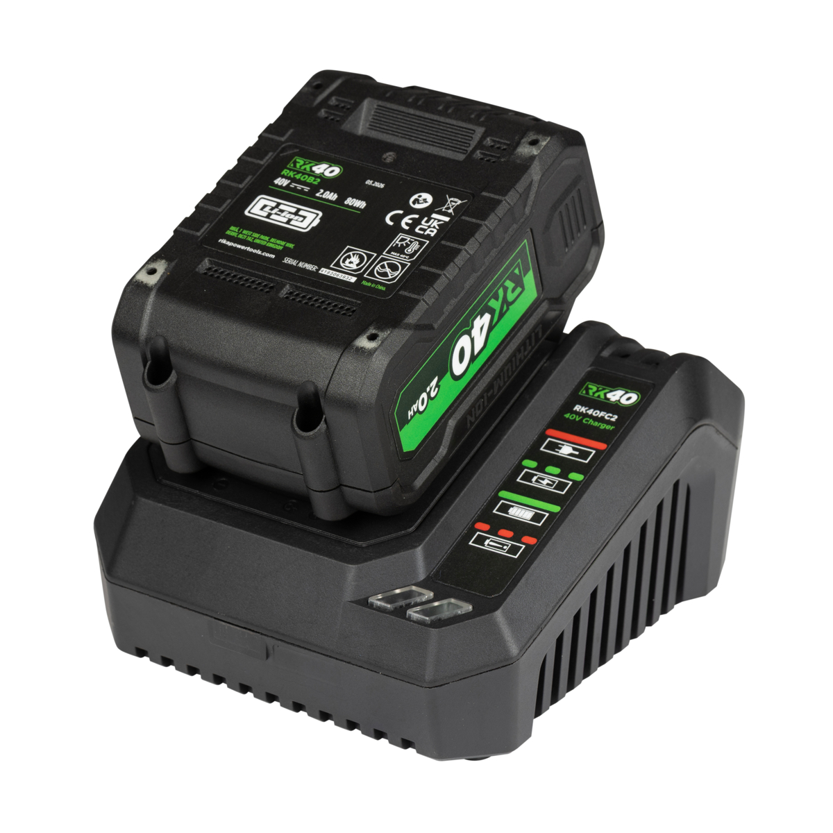 Rikä RK40 40V Single 2.0Ah Battery Fast Charger | 2.4A